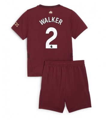 Manchester City Kyle Walker #2 Tercera Equipación Niños 2024-25 Manga Corta (+ Pantalones cortos)